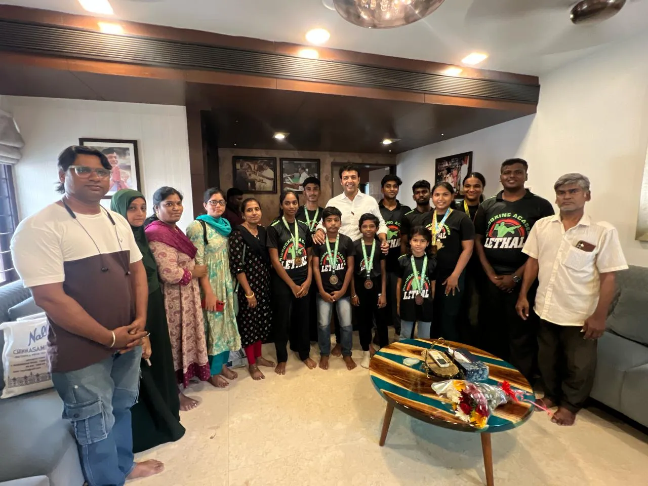 Team Lethal athletes meet Mr. M.K. Mohan and Mr. Karthik Mohan